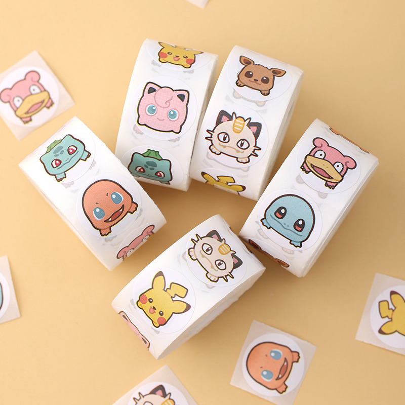 Laptop Accessories Kids - 500 adet Rulo Karikatür Pokemon Çıkartmalar