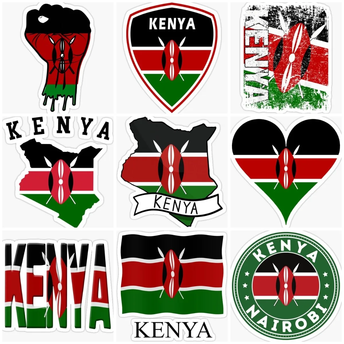 Laptop Accessories Kenya - Kenya Bayrağı Harita Amblemi Yaratıcı Etiket